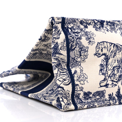Christian Dior Canvas Embroidered Medium Dioriviera Toile De Jouy Book Tote Blue 8 of 13