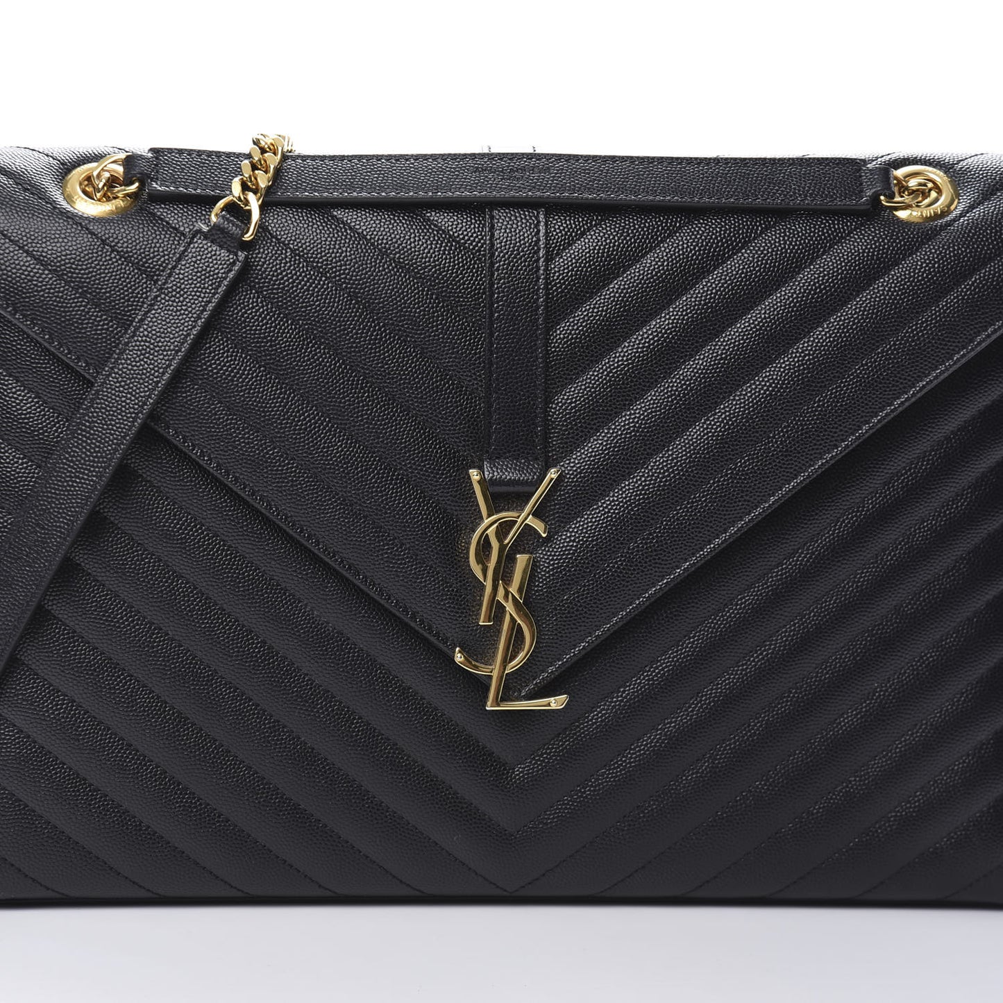 Grain De Poudre Matelasse Chevron Large Monogram Satchel Black