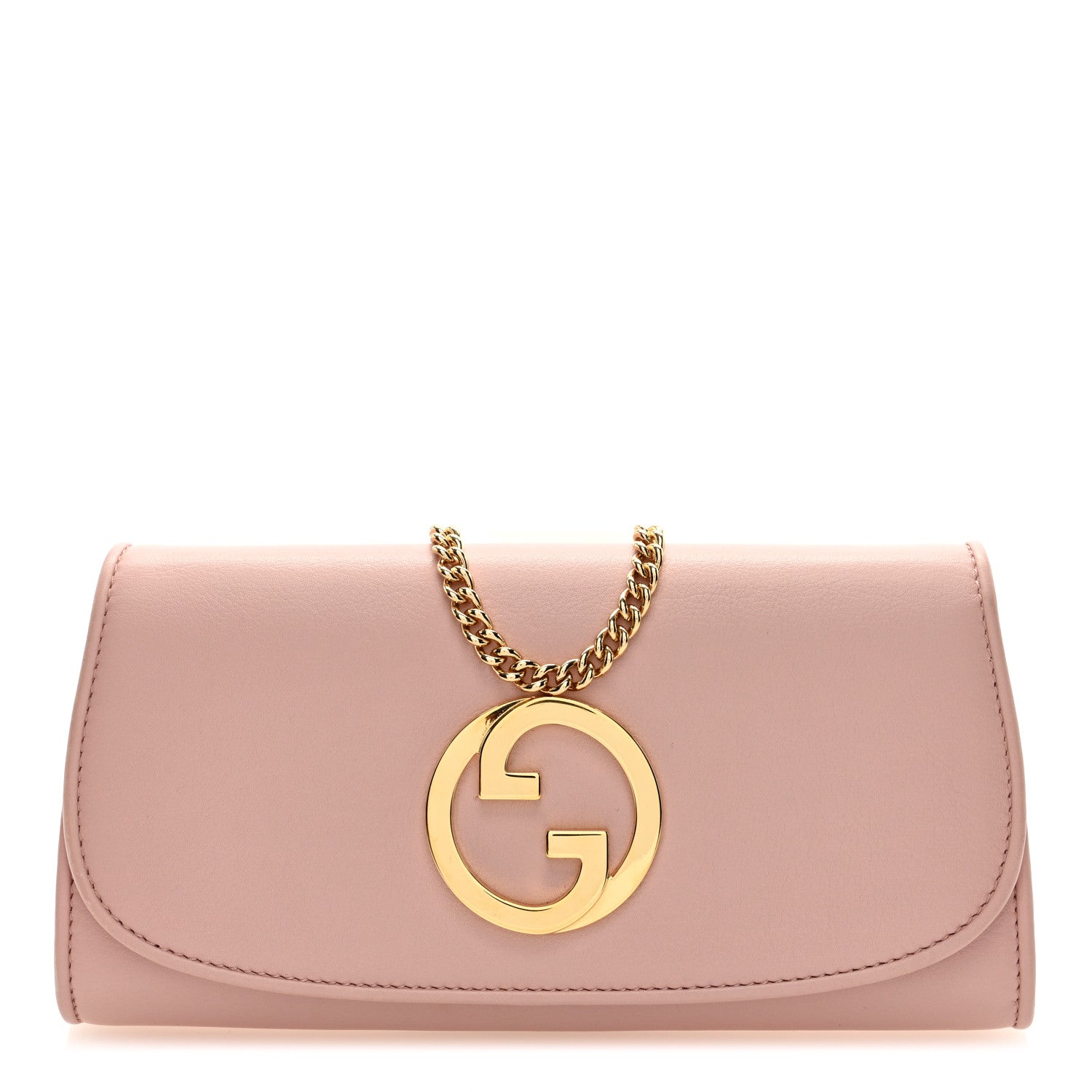 Gucci Roxy Calfskin Blondie Continental Chain Wallet Powder Pink 1 of 9