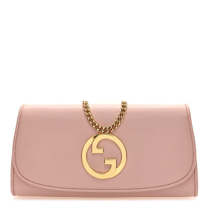 Gucci Roxy Calfskin Blondie Continental Chain Wallet Powder Pink 1 of 9