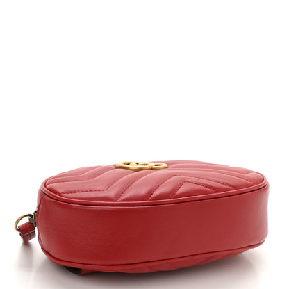Gucci Calfskin Matelasse GG Marmont Belt Bag 95 38 Hibiscus Red 4 of 9