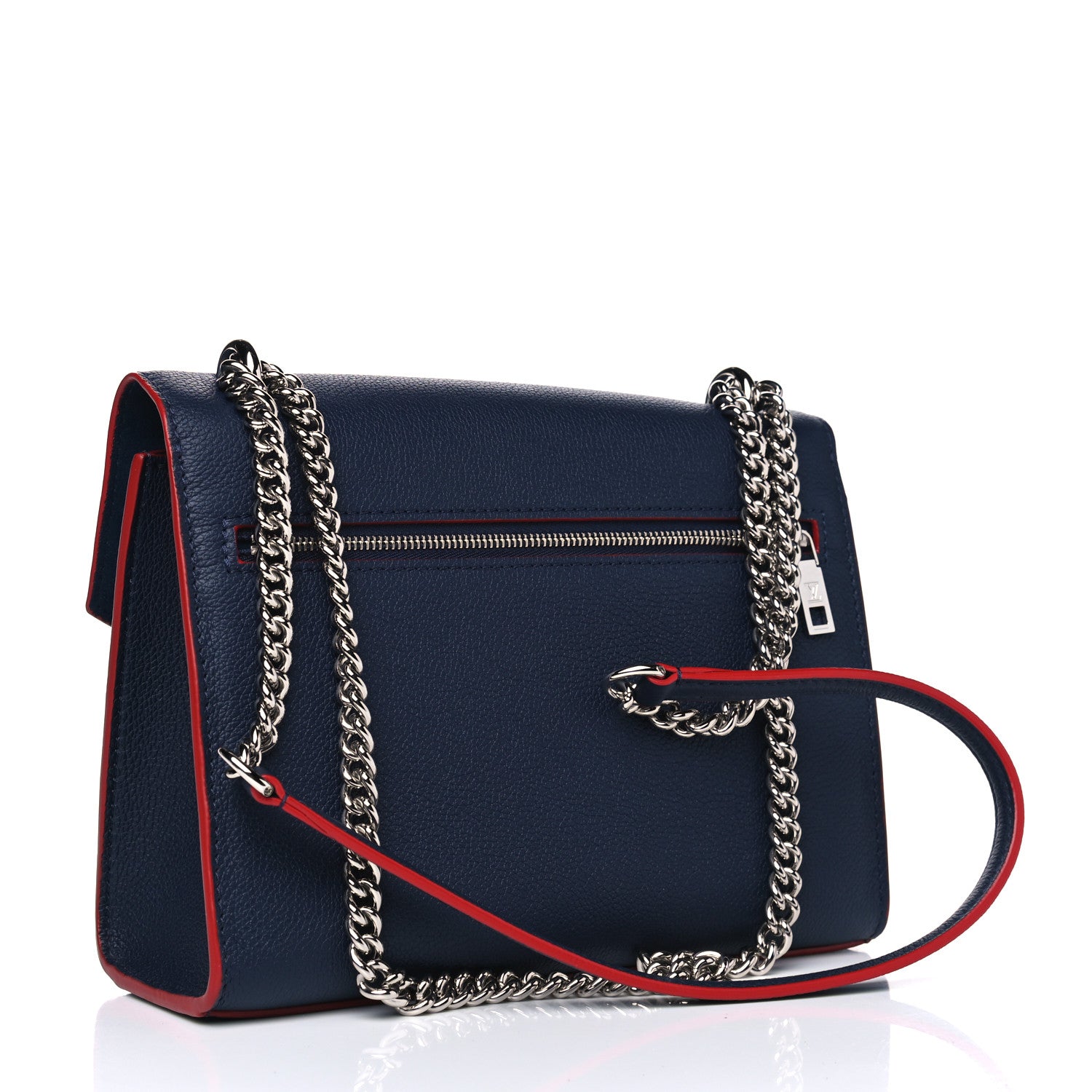 Louis Vuitton Soft Calfskin Mylockme Chain Bag BB Marine Rouge 2 of 4
