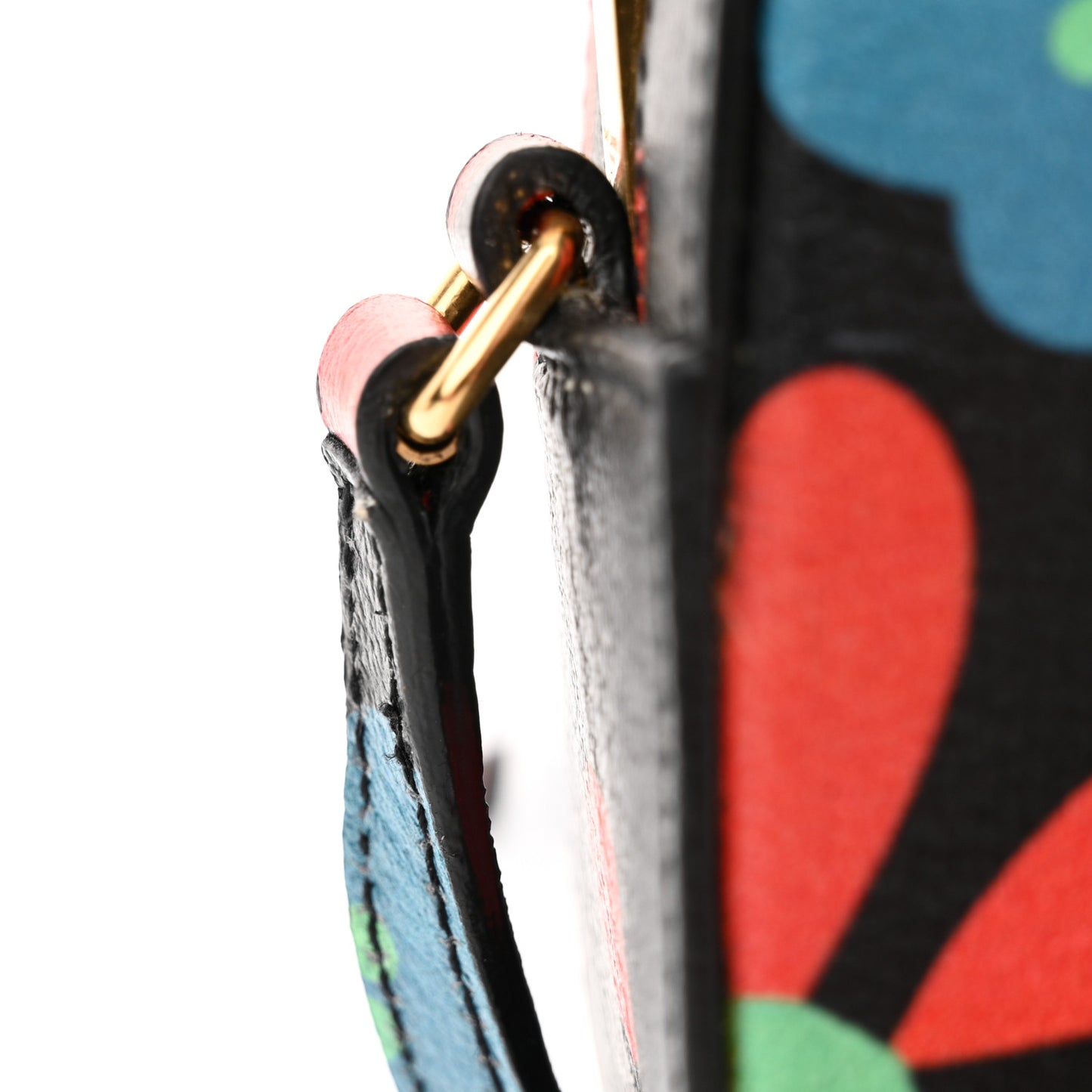 Calfskin Floral Print Small Classic Monogram Camera Bag Black
