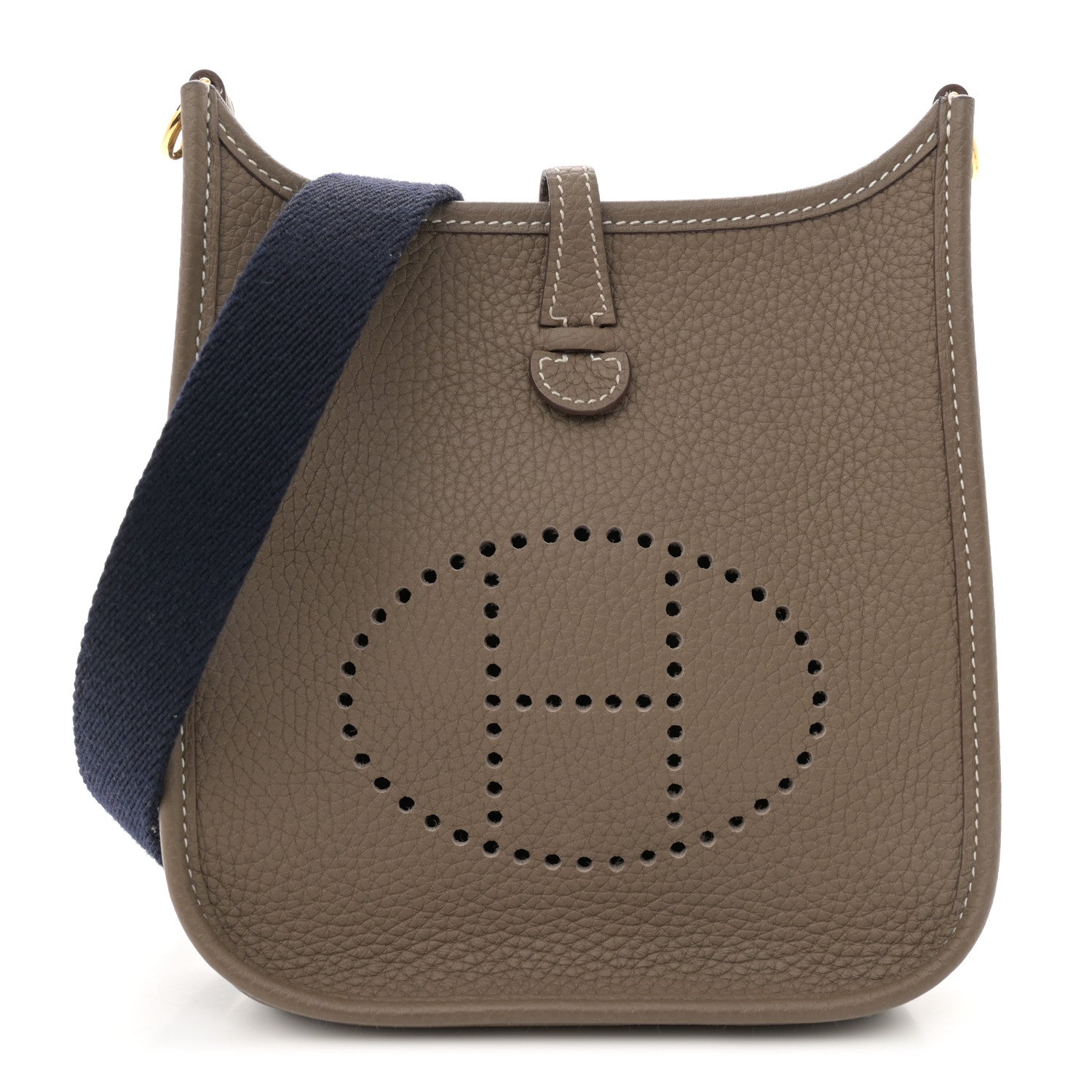 Hermes Taurillon Clemence Amazone Evelyne TPM Etoupe Bleu Indigo 1 of 11