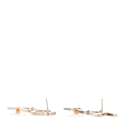 Chanel Metal Cha-Nel Logo Drop Earrings Gold 3 of 5