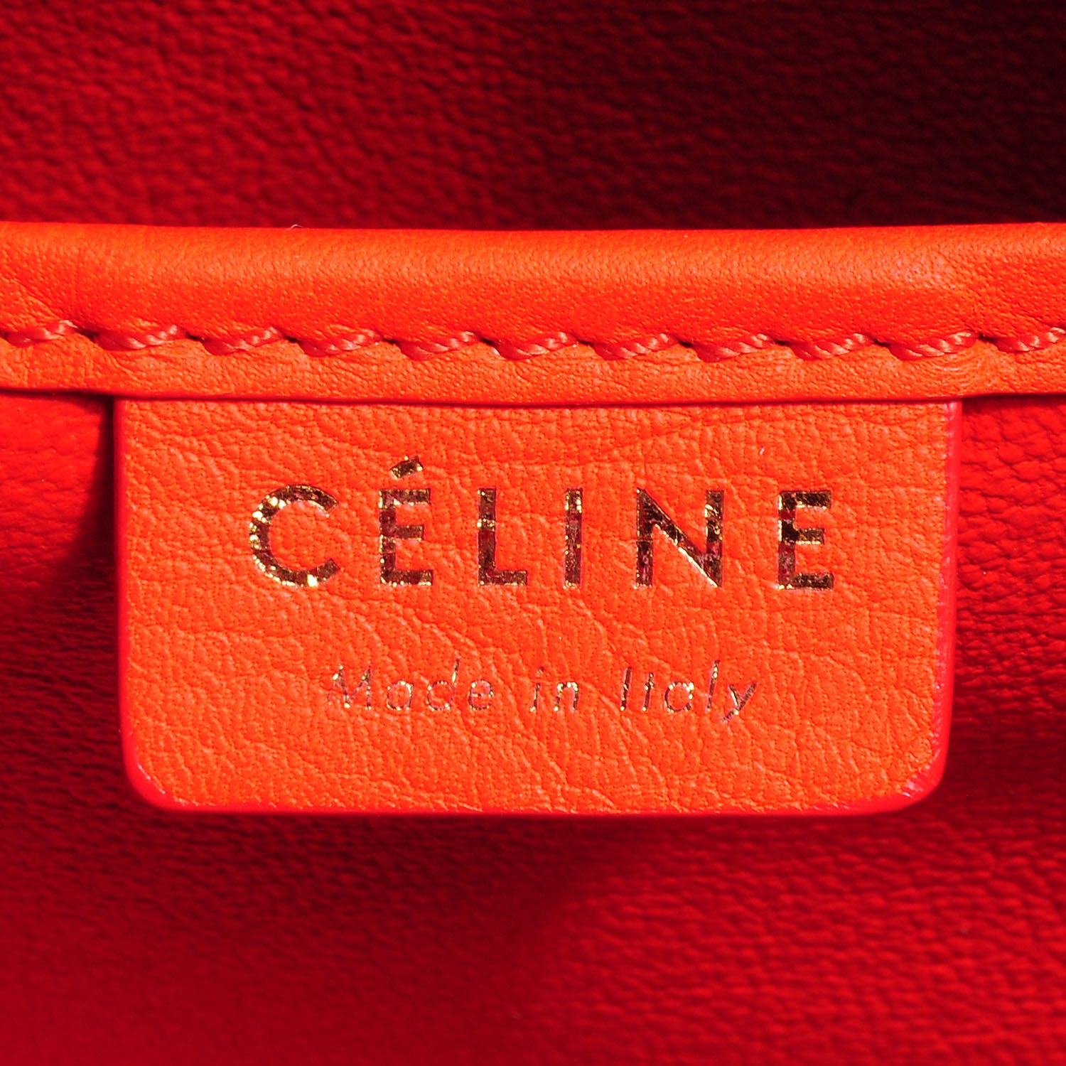 Celine Smooth Calfskin Nano Luggage Bright Orange 8 of 10