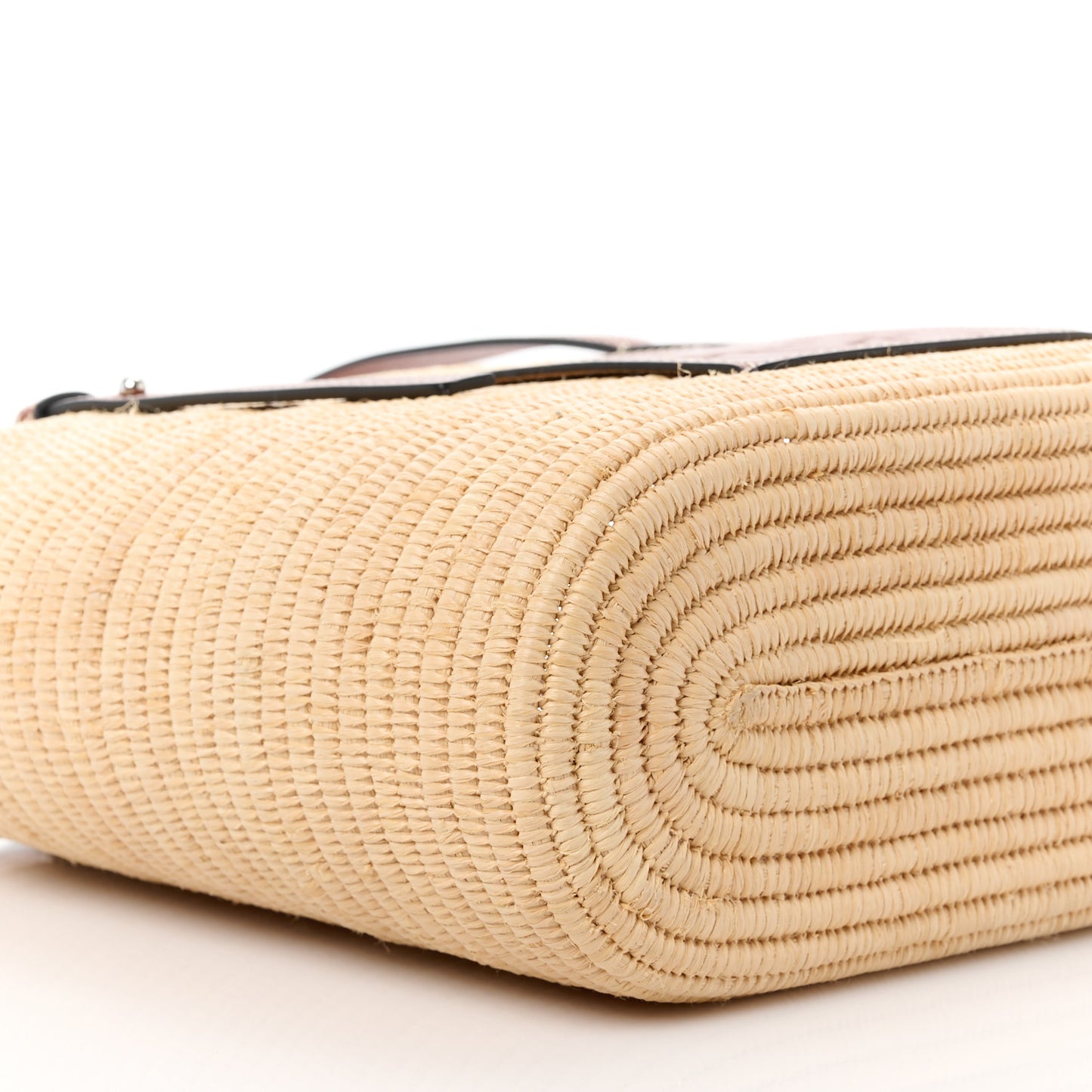 Raffia Small Square Basket Tote Bag Natural Tan