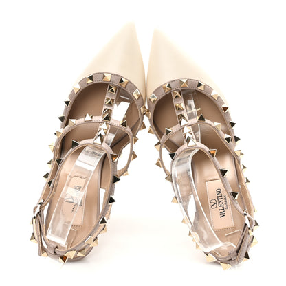 Valentino Garavani Nappa Rockstud Ankle Strap 100mm Pumps 36.5 Light Ivory Poudre 2 of 8