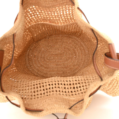 Loewe Raffia Calfskin Balloon Ruffles Bucket Bag Natural Tan 5 of 13