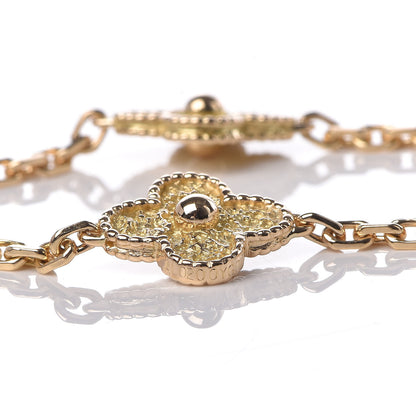 Van Cleef & Arpels 18K Yellow Gold 5 Motifs Vintage Alhambra Bracelet 5 of 5