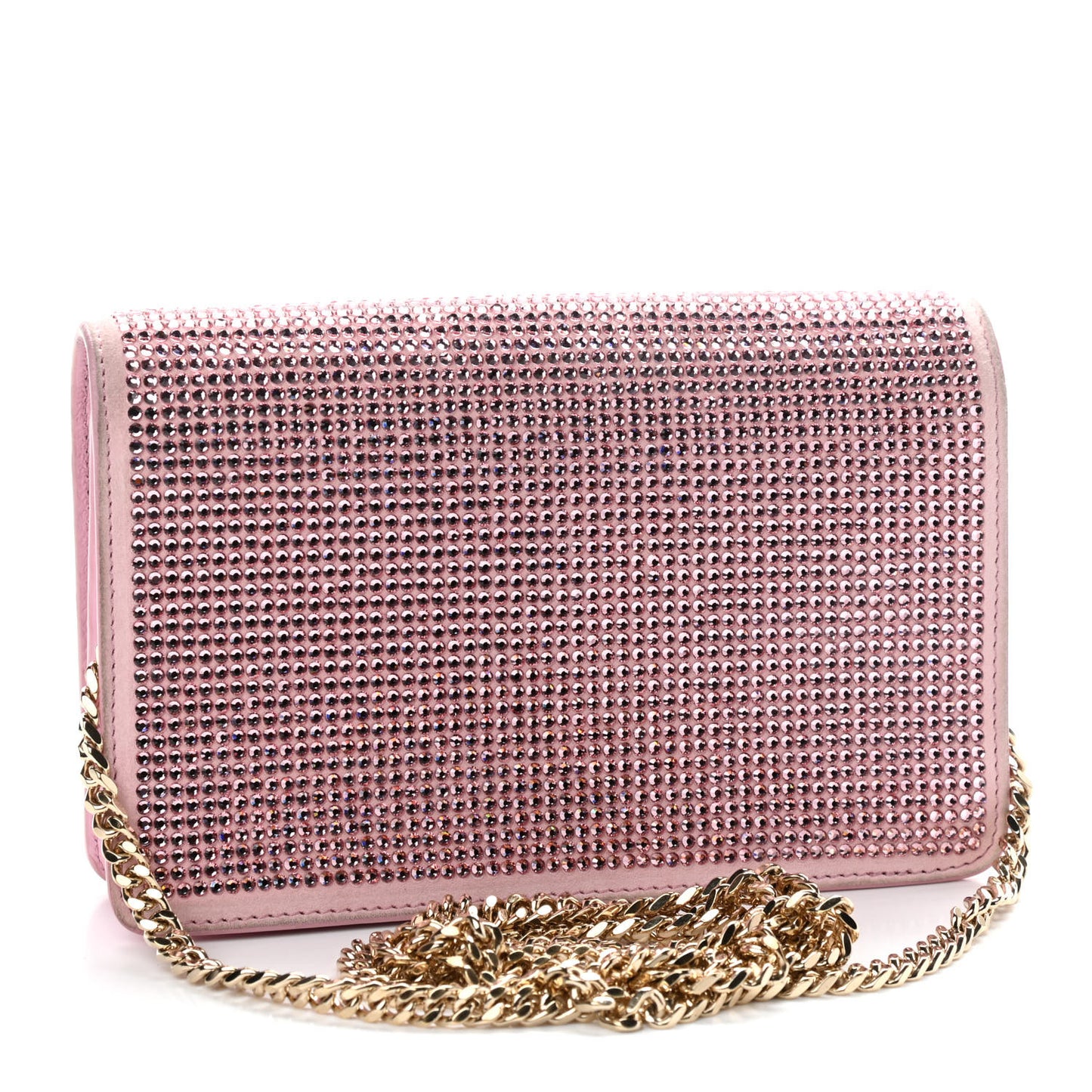 Vitello Crystal Palazzo Evening Bag Pink