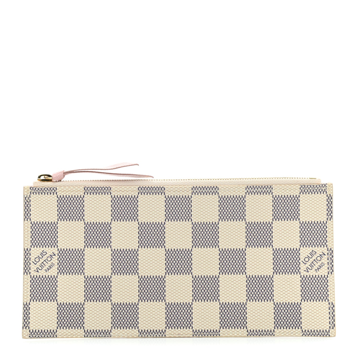 Louis Vuitton Damier Azur Felicie Chain Wallet Zippered Insert Rose Ballerine 1 of 6
