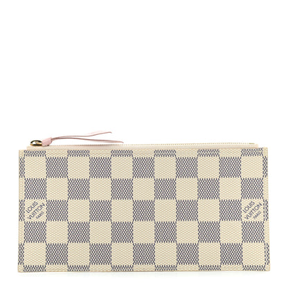 Louis Vuitton Damier Azur Felicie Chain Wallet Zippered Insert Rose Ballerine 1 of 6