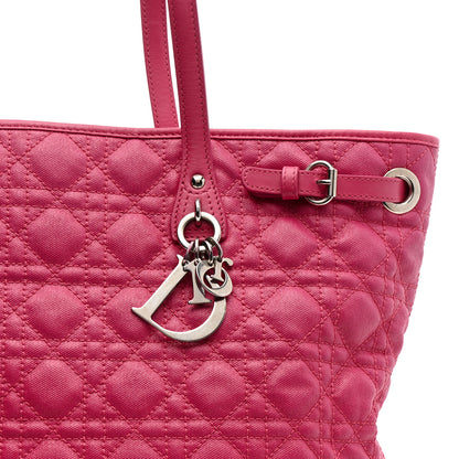 Christian Dior Coated Canvas Cannage Medium Panarea Tote Pink 8 of 15