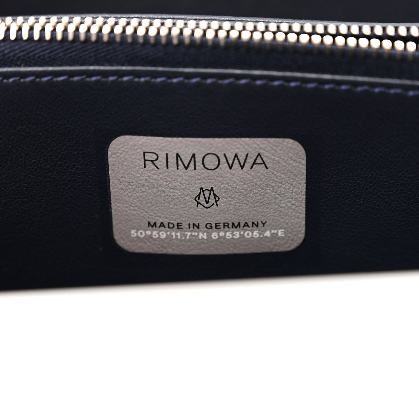 X RIMOWA Aluminum Personal Clutch On Strap Bleu