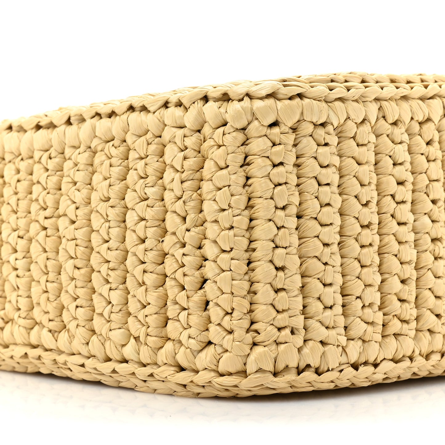 Yarn Raffia Effect Crochet Mini Re-Edition 2000 Shoulder Bag Naturale