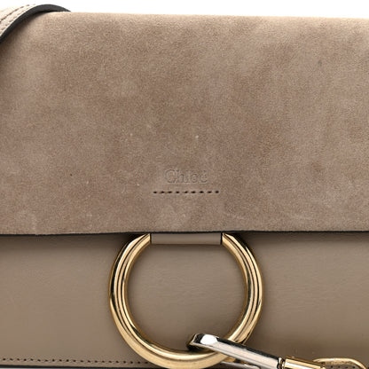 Chloe Suede Calfskin Small Faye Shoulder Bag Motty Grey 8 of 10