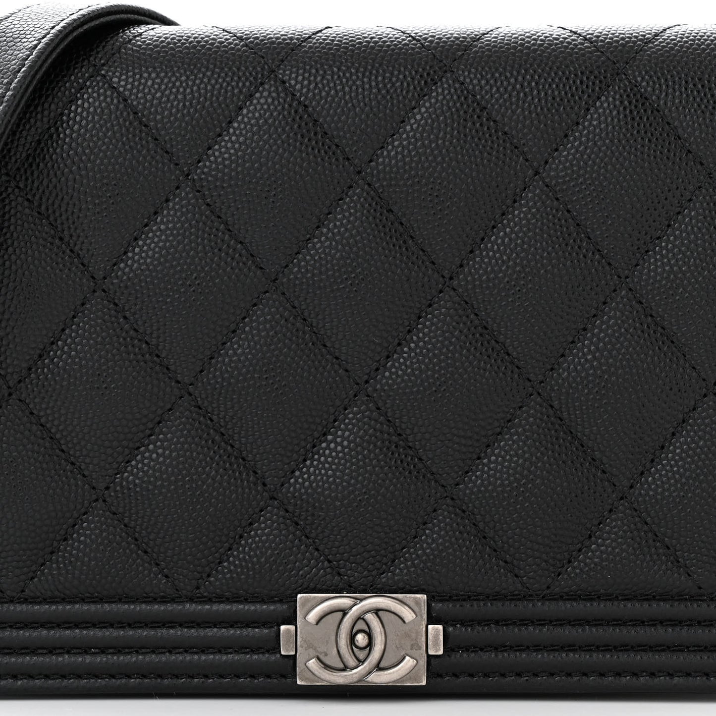Caviar Quilted Boy Wallet On Chain WOC Black