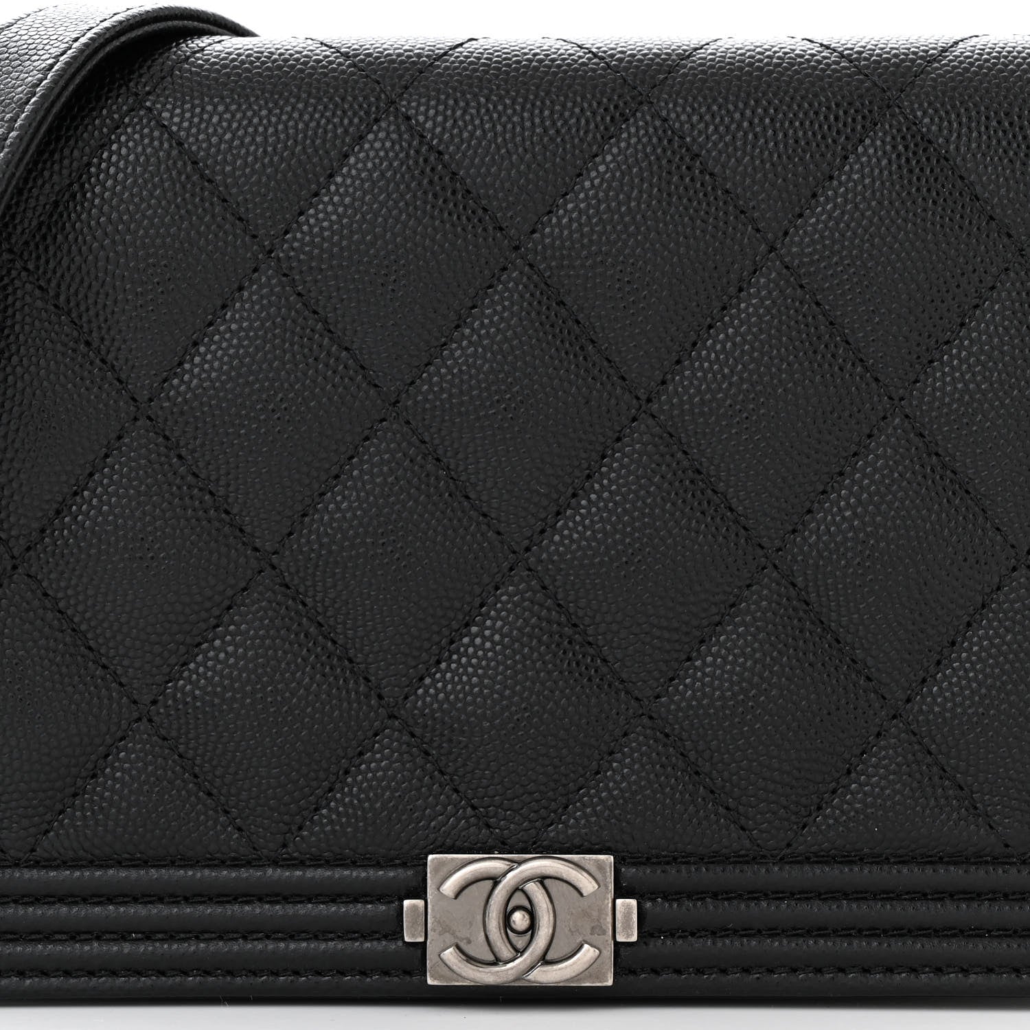 Chanel Caviar Quilted Boy Wallet On Chain WOC Black 9 of 11