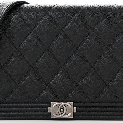 Chanel Caviar Quilted Boy Wallet On Chain WOC Black 9 of 11
