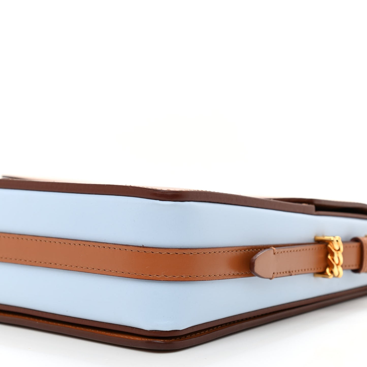Calfskin Two Tone Large Grace Bag Nutmeg Pale Blue