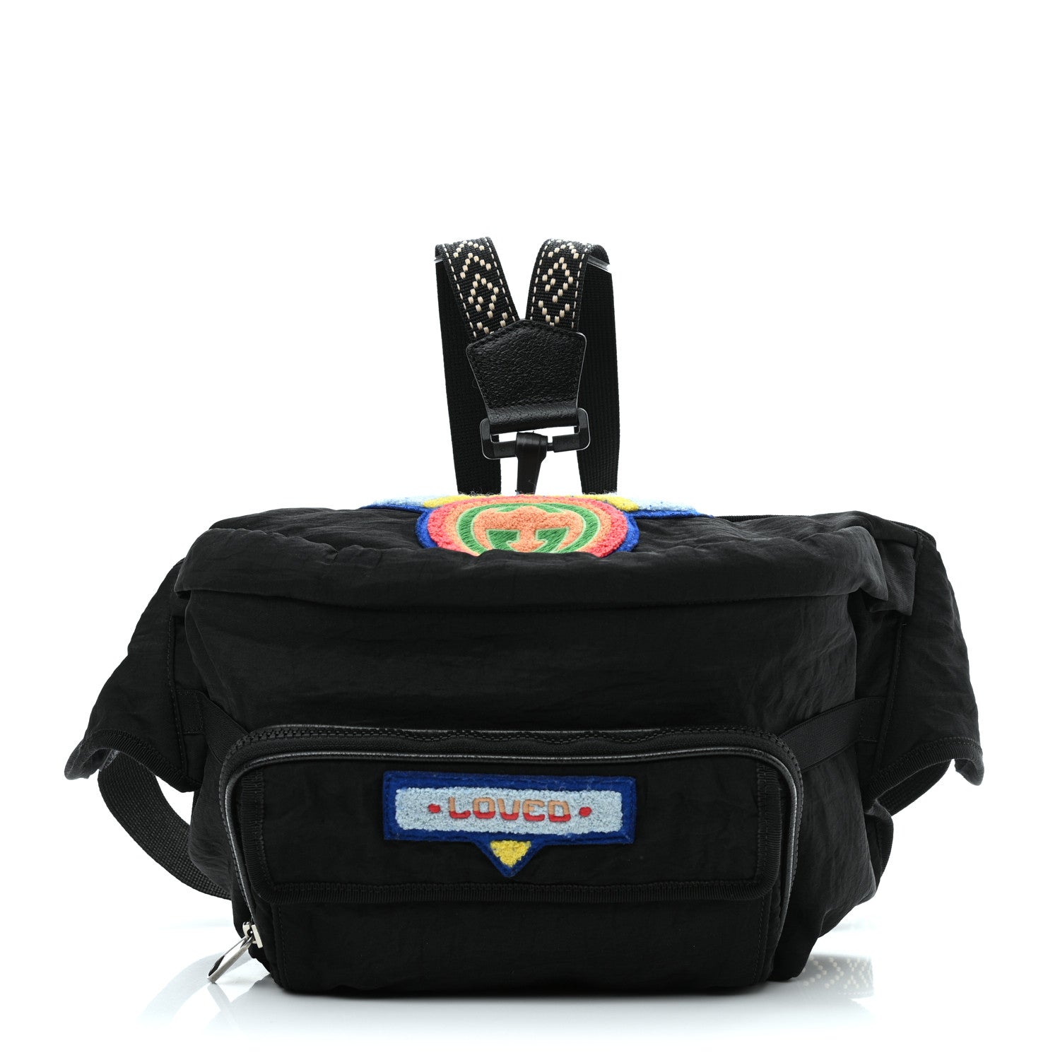 Gucci Nylon 80s Logo Patch Belt Bag Black 1 of 9