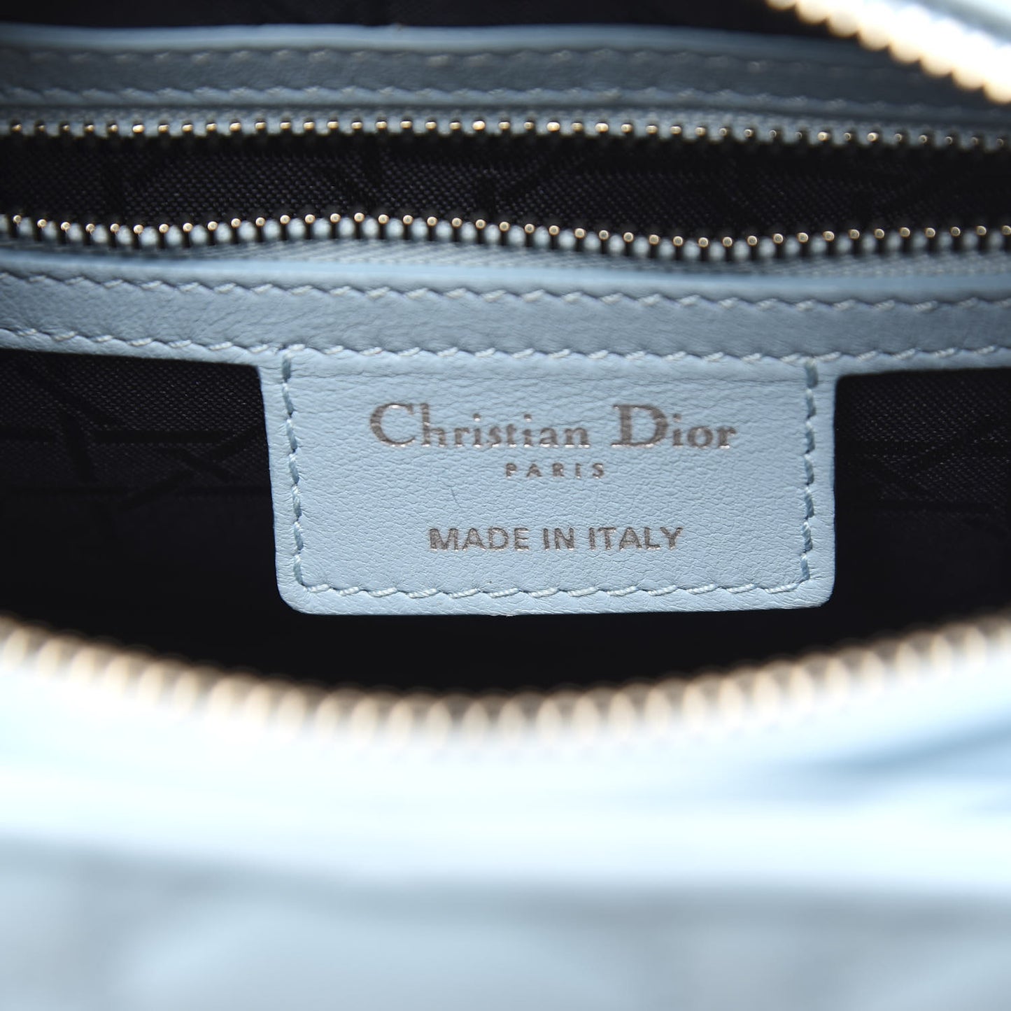 Lambskin Cannage Medium Lady Dior Light Blue