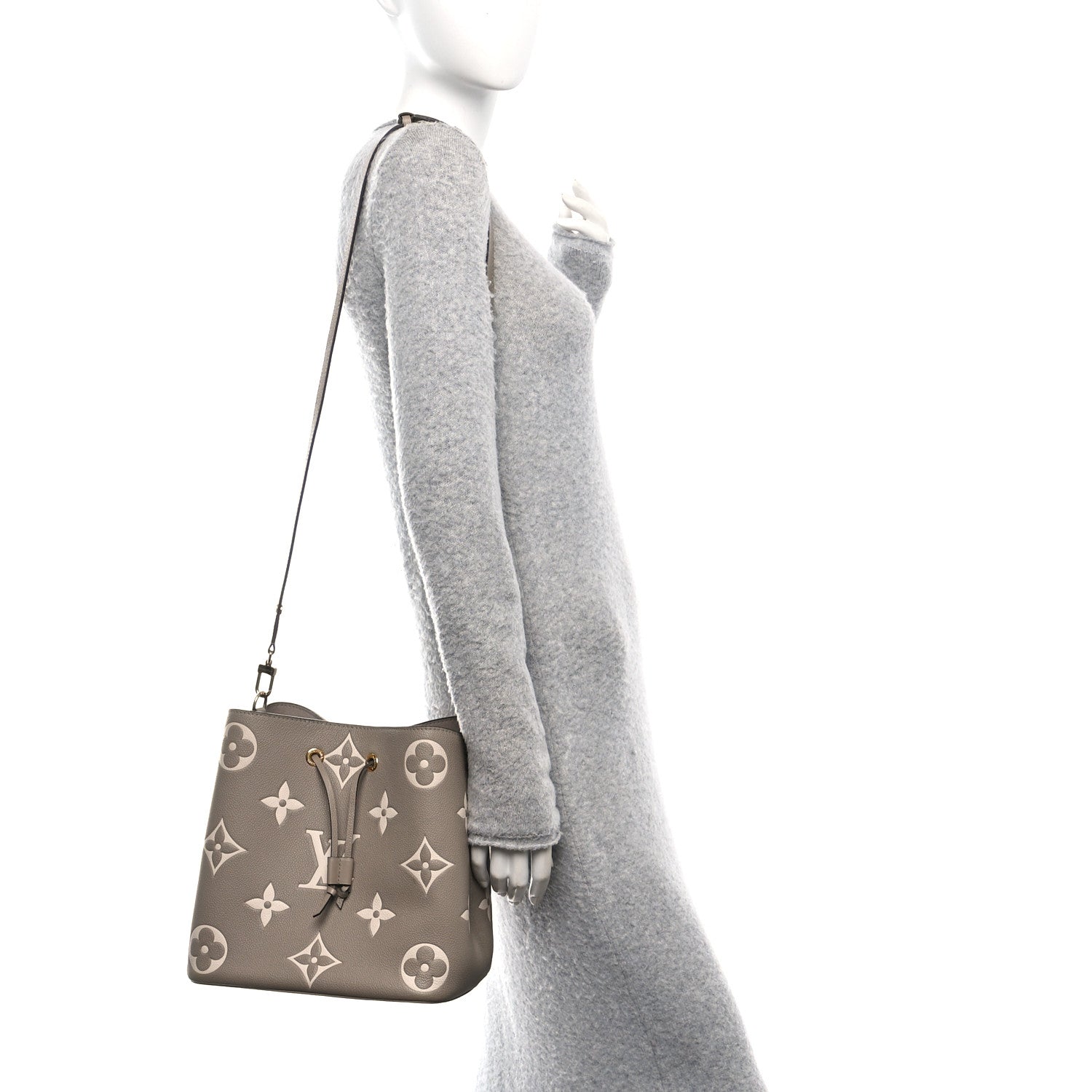 Louis Vuitton Empreinte Monogram Giant Neonoe MM Tourterelle Creme 2 of 11