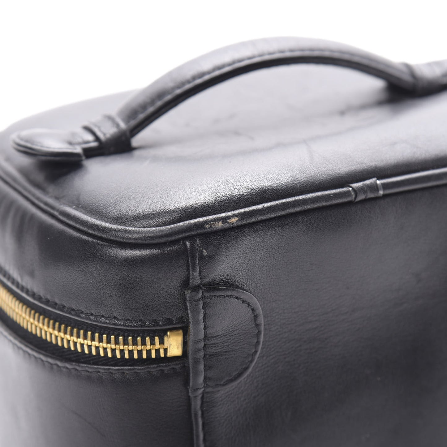 Lambskin Vanity Cosmetic Case Black