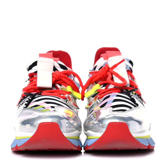 Neoprene Specchio Laser Donna Red Runner Spike Flat Sneaker 37.5 Multicolor