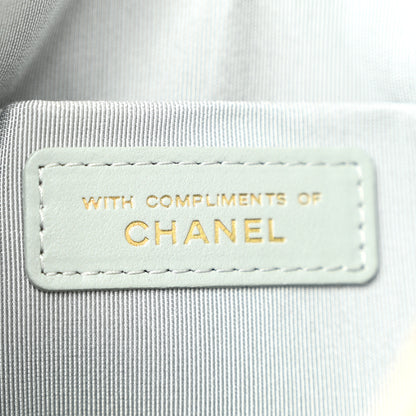 Chanel Satin Quilted Small Chanel 19 Pouch Gray 6 of 8