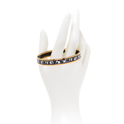 Hermes Enamel Printed Narrow Balcons Du Guadalquivir Bracelet 70 Black 2 of 6