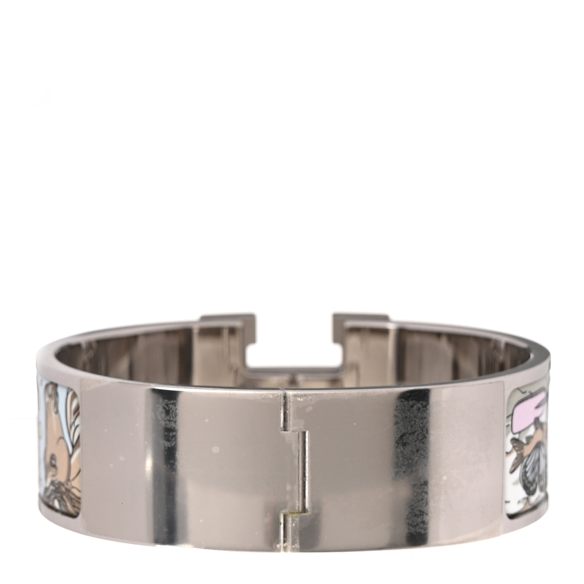 Hermes Enamel Printed Wide Dans Les Nuages Clic Clac H Bracelet PM Songe Pastel 3 of 4