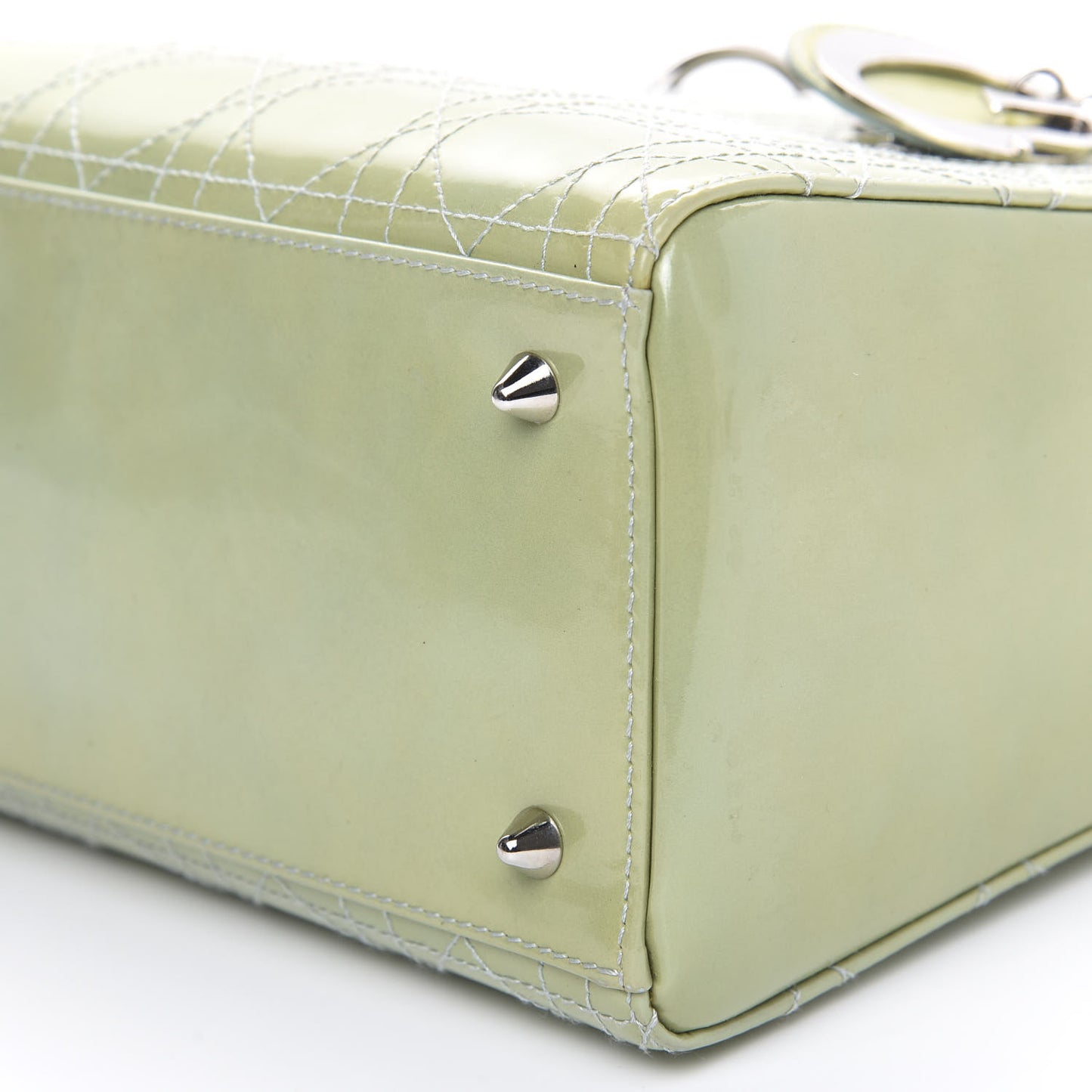 Patent Cannage Stitched Medium Lady Dior Green