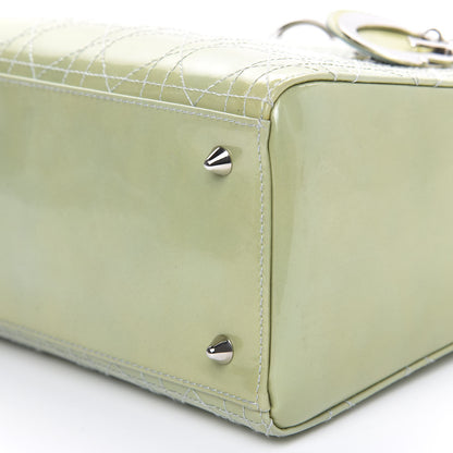 Christian Dior Patent Cannage Stitched Medium Lady Dior Green 10 of 12