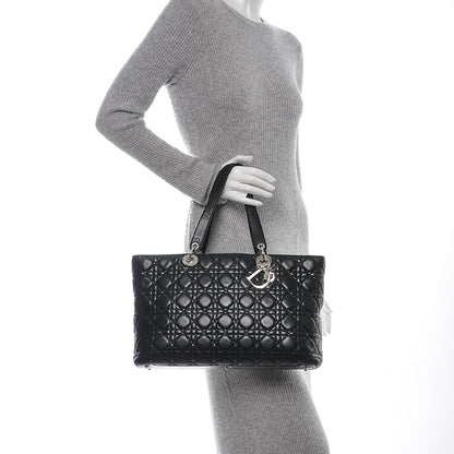 Christian Dior Lambskin Cannage Large Lady Dior Shopper Tote Black 2 of 7