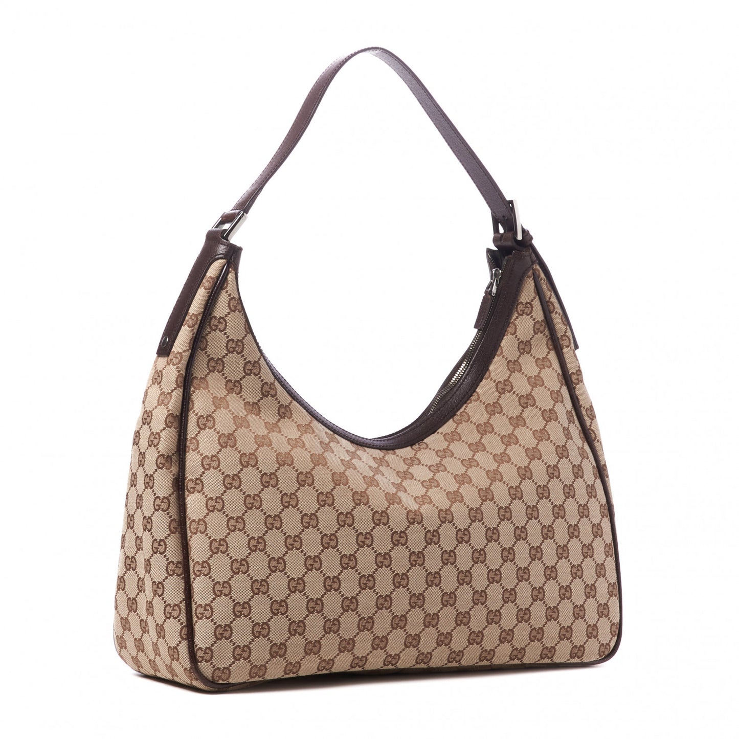 Monogram Front Pocket Hobo Dark Brown