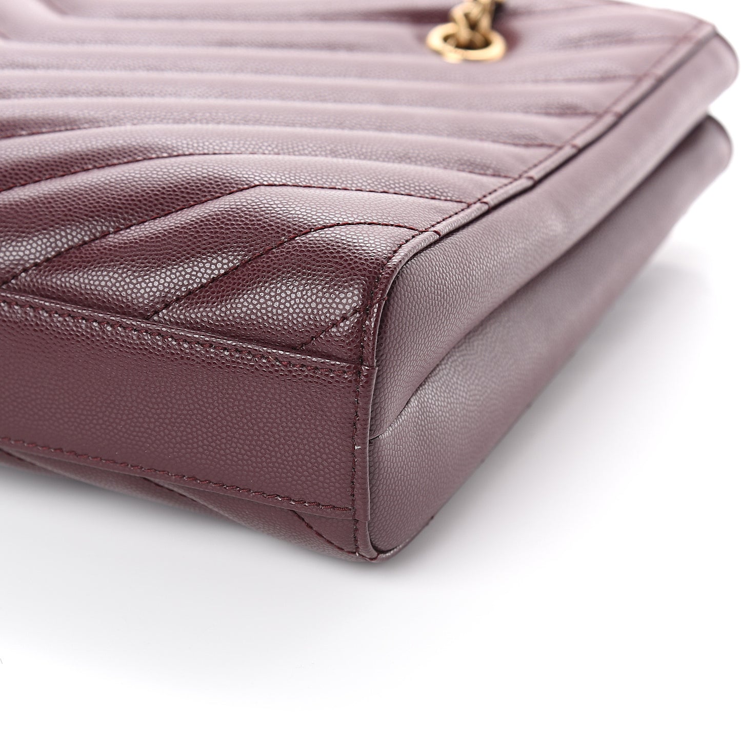 Grain de Poudre Matelasse Chevron Small Tribeca Shopping Bag Rouge Legoin