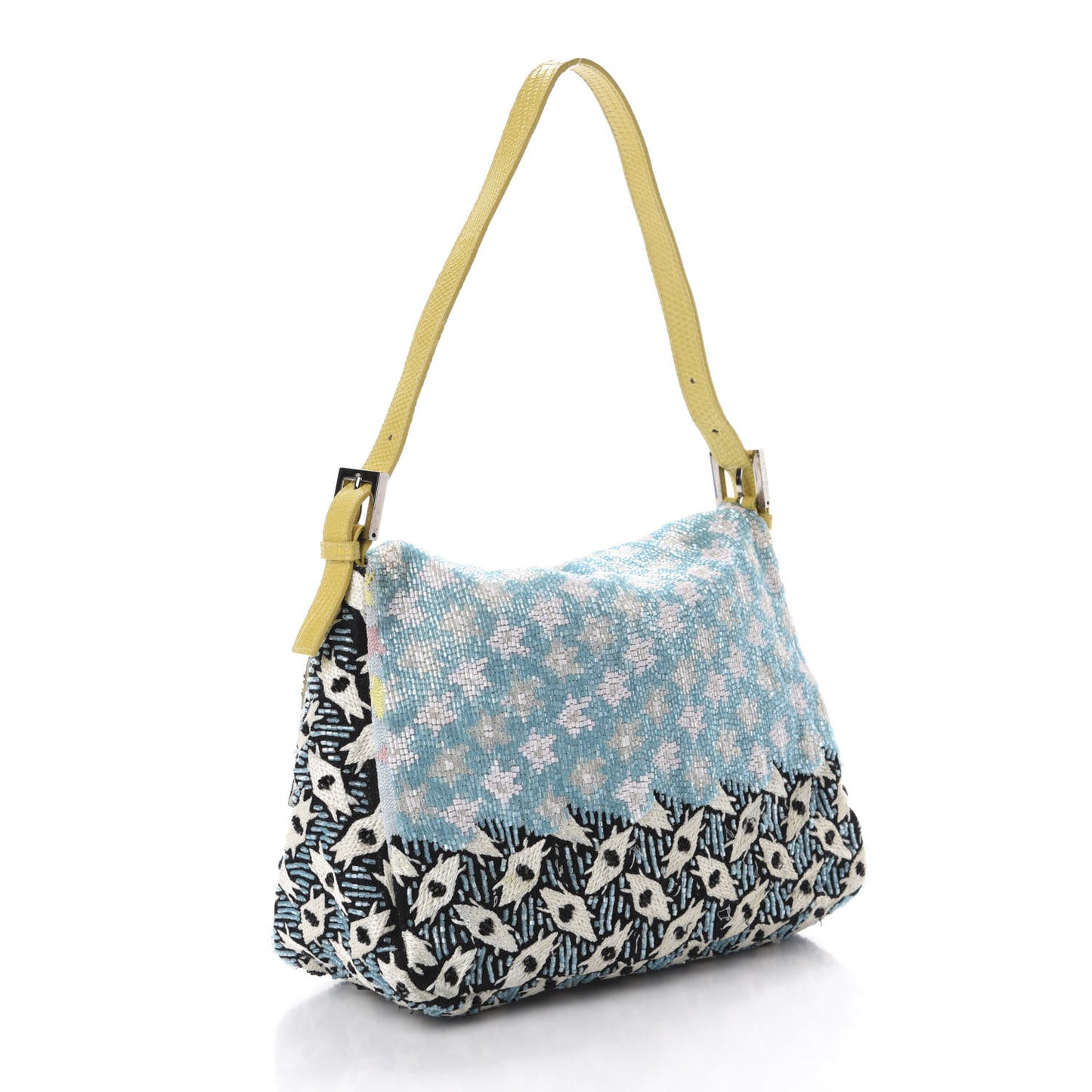 Beaded Lizard Mama Baguette Blue Yellow