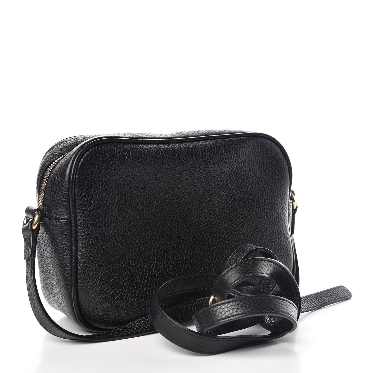 Pebbled Calfskin Small Soho Disco Bag Black