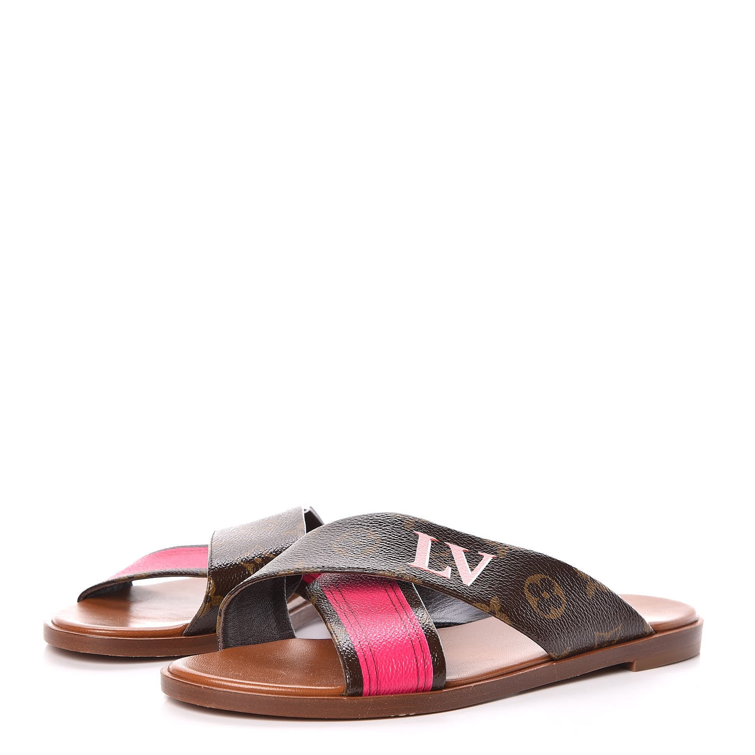 Louis Vuitton Monogram Panorama Flat Mules 38.5 Cacao 3 of 10