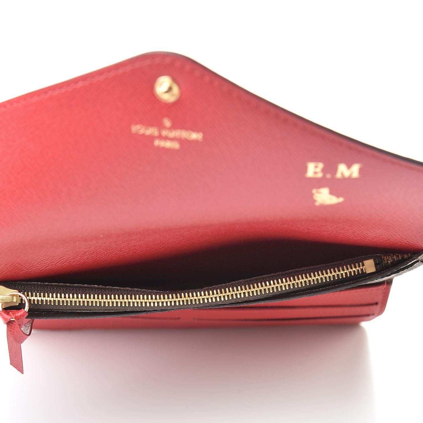 Damier Ebene Josephine Wallet Red