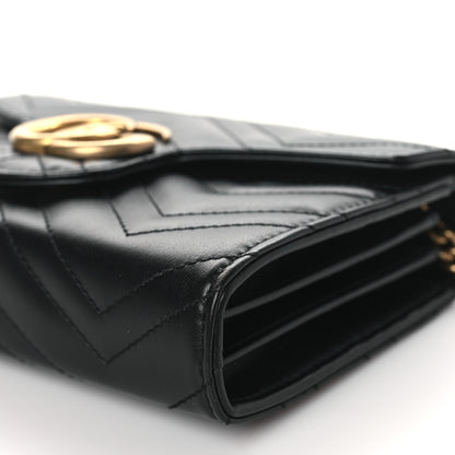 Gucci Calfskin Matelasse GG Marmont Chain Wallet Black 10 of 11