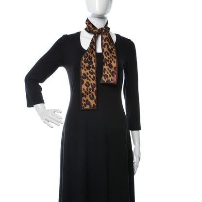 Louis Vuitton Silk Leopard Bandeau Scarf Marron 2 of 5