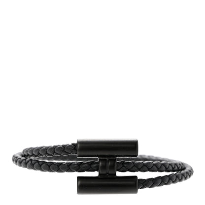 Hermes Swift Double Wrap Cord Tournis Tresse Bracelet T3 Black 1 of 5