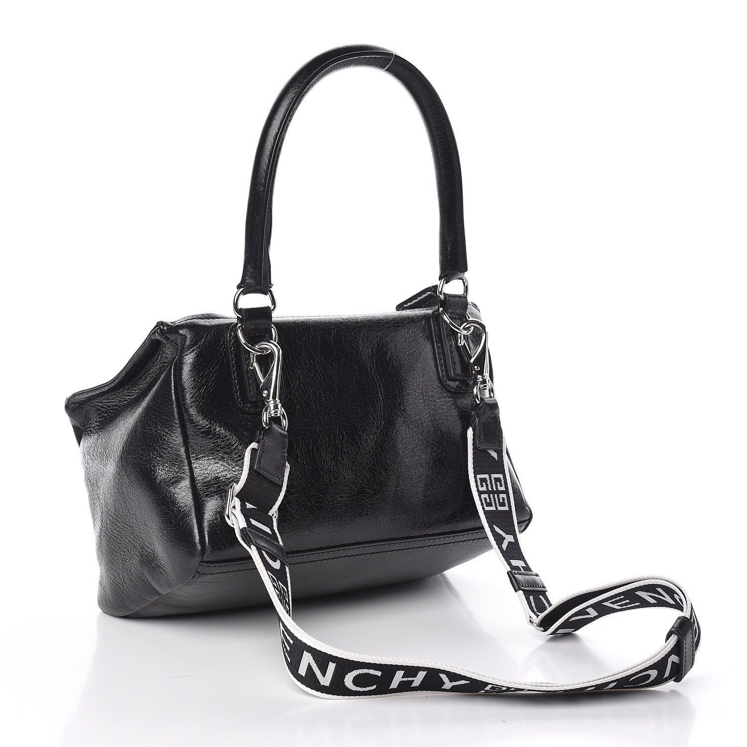Givenchy Crackled Patent 4G Small Pandora Black 3 of 16