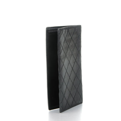 Chanel Lambskin Diamond Stitched Yen Wallet Black 3 of 8