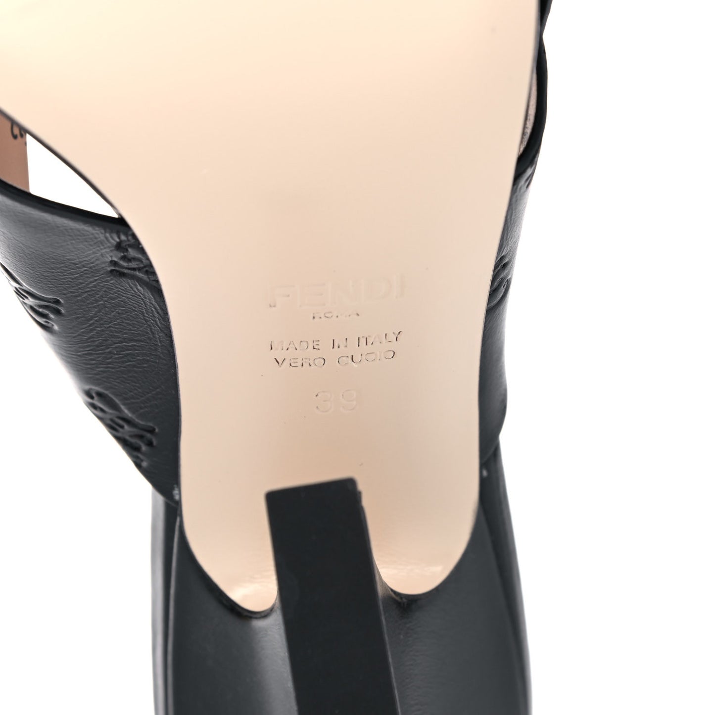 Calfskin Karligraphy Embossed Ffreedom Mules 39 Black
