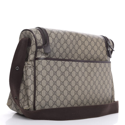 Gucci GG Supreme Monogram Selleria Calfskin Large Diaper Bag Beige Ebony Cocoa Dark Chocolate 3 of 12