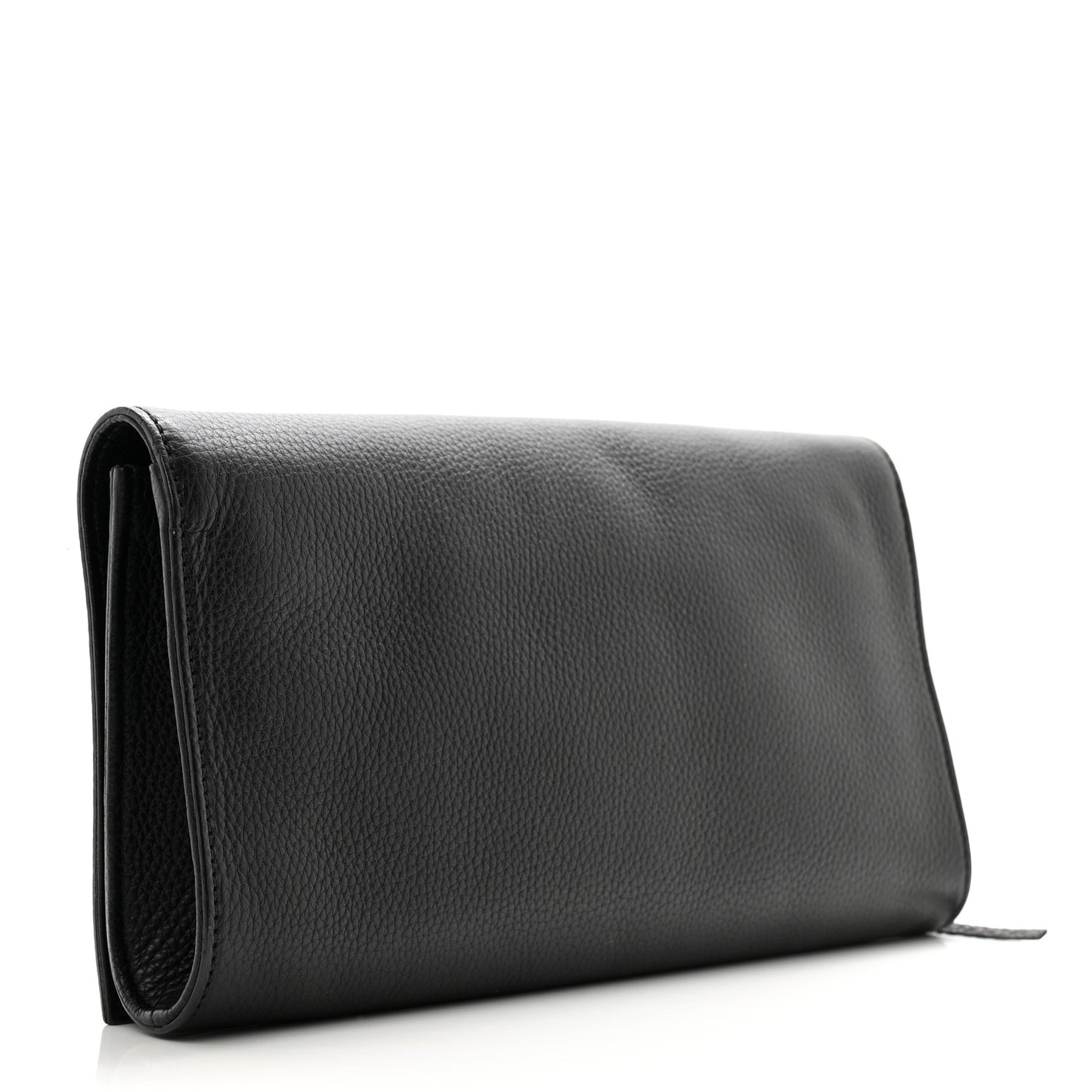 Pebbled Calfskin Medium Soho Clutch Black